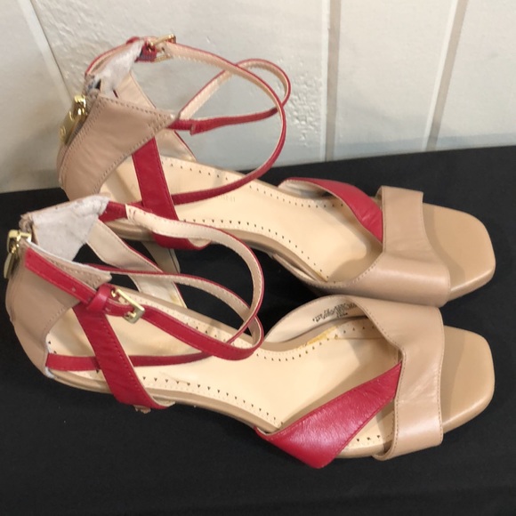 Adrienne Vittadini Xtra Sandals Tan and Red - Picture 6 of 16